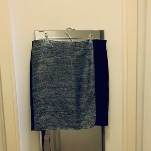 DKNYC Black and Silver Panel Skirt